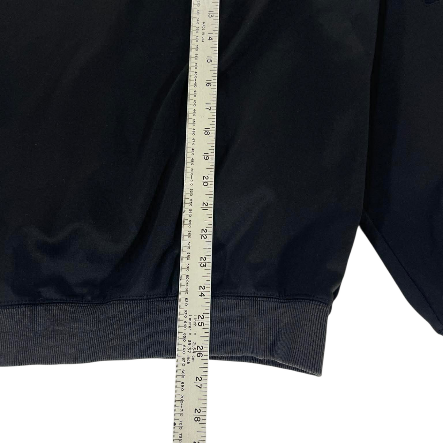 ADIDAS BLACK SWEATSHIRT WITH GOLD LOGO AND SLEEVE PRINT (M)