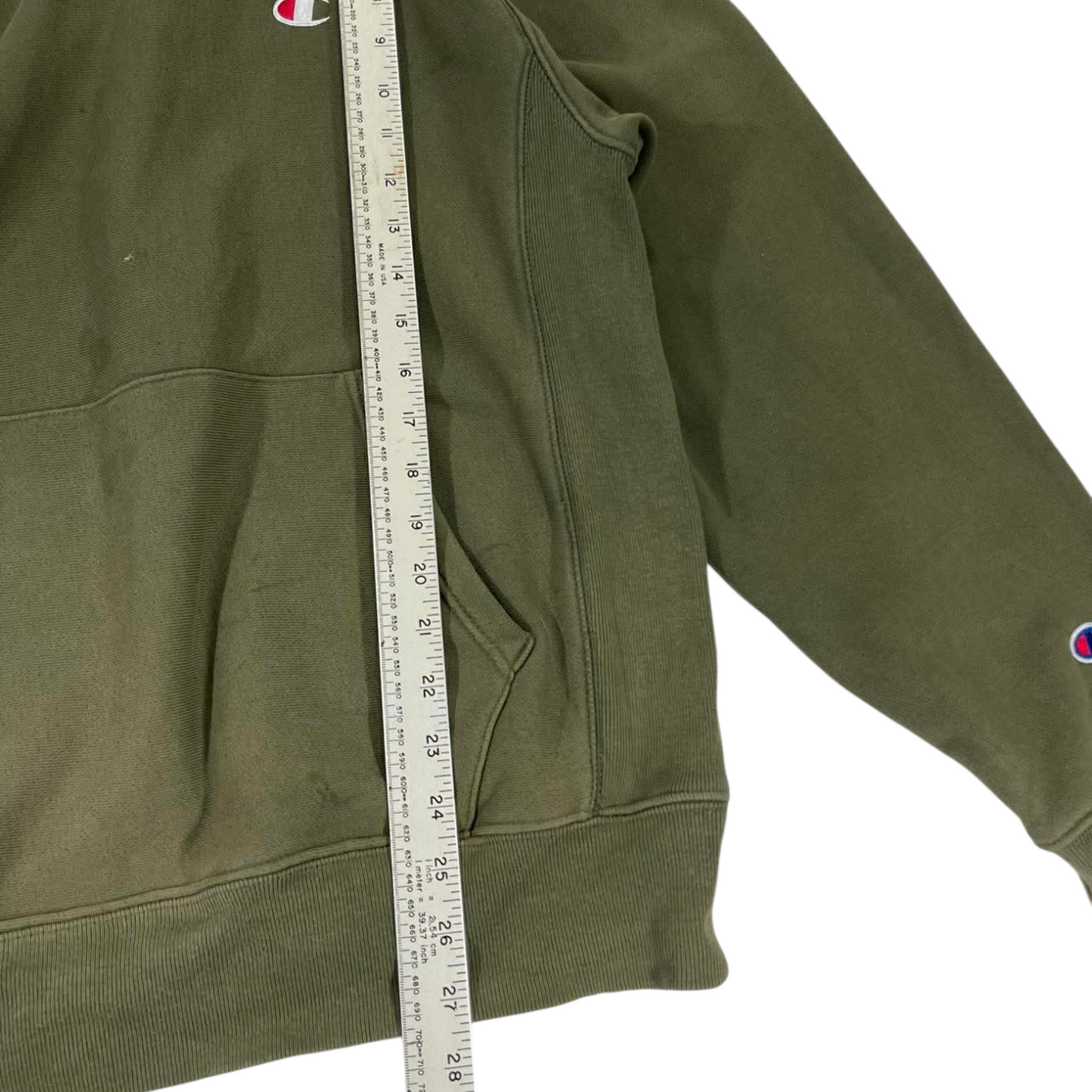 CHAMPION KHAKI GREEN HOODIE (M)