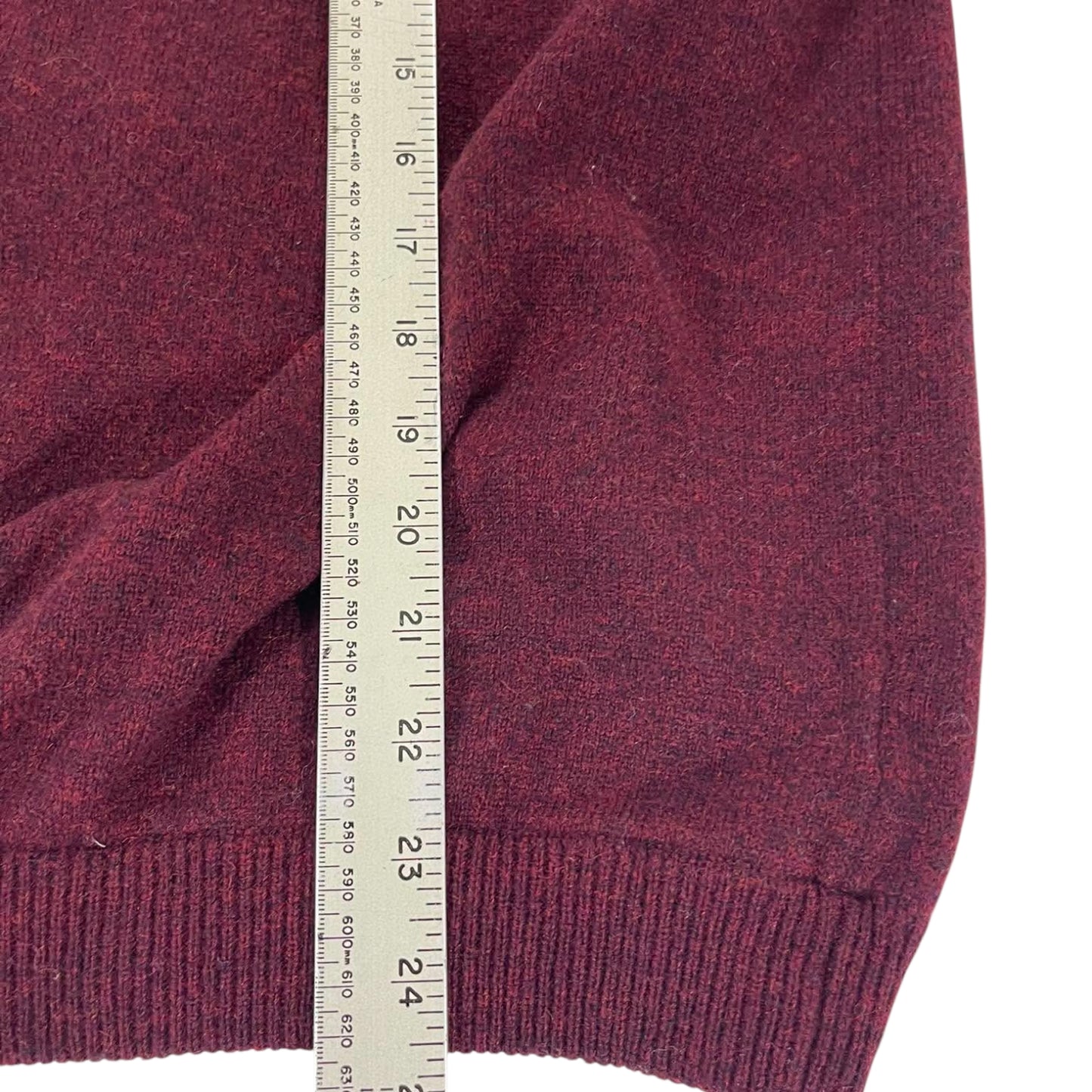 VINTAGE 90S 100% LAMB WOOL BURGUNDY CREWNECK (M)