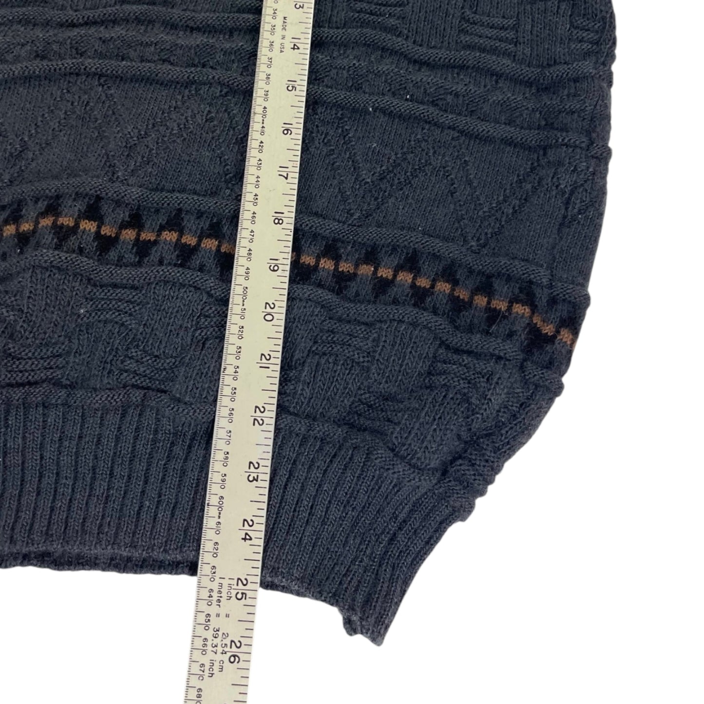 90S WOOL TAUNTON KNITWEAR BLACK CABLE SWEATER (M