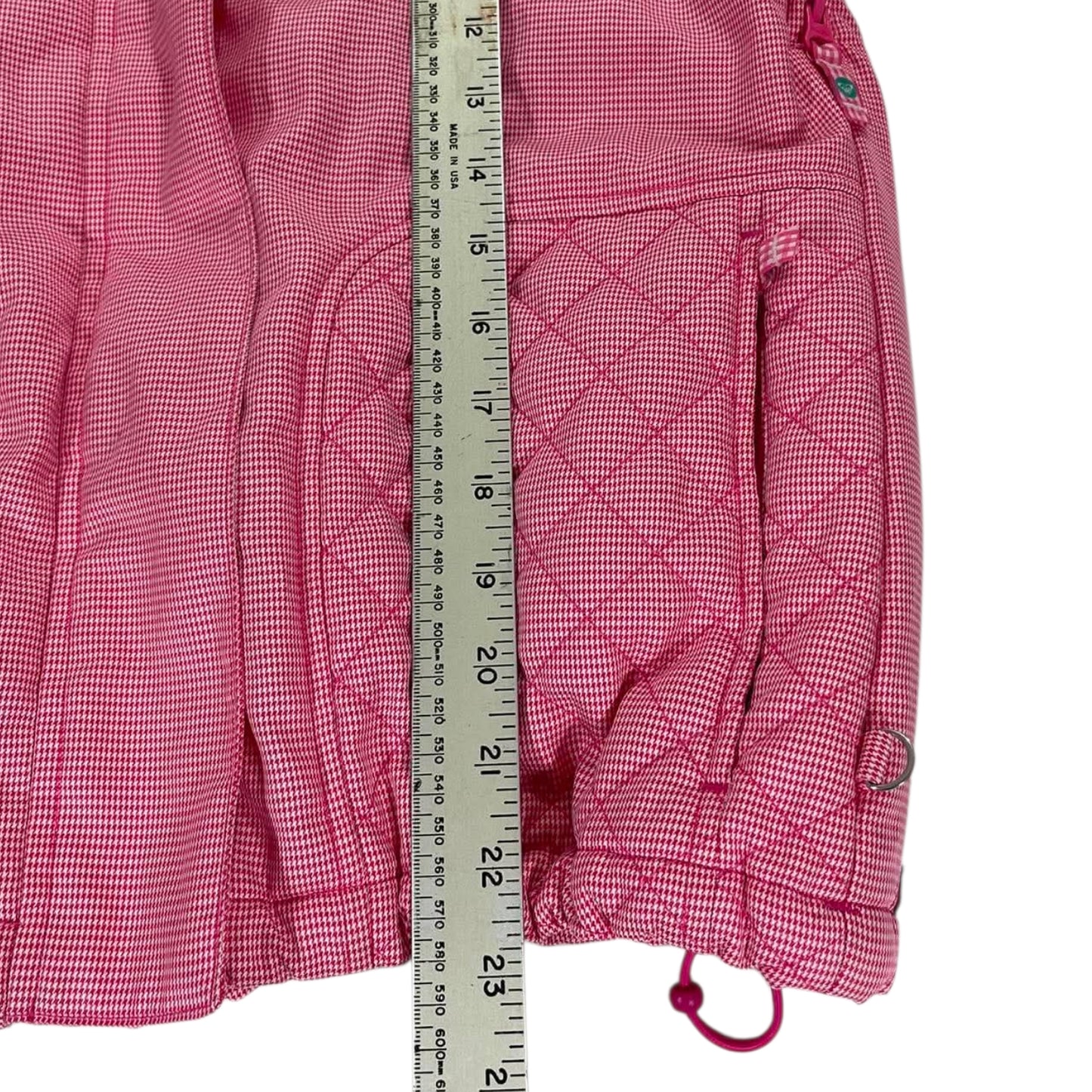 Y2K PINK ROXY JACKET WITH HOOD AND ZIPPER POCKETS (M)