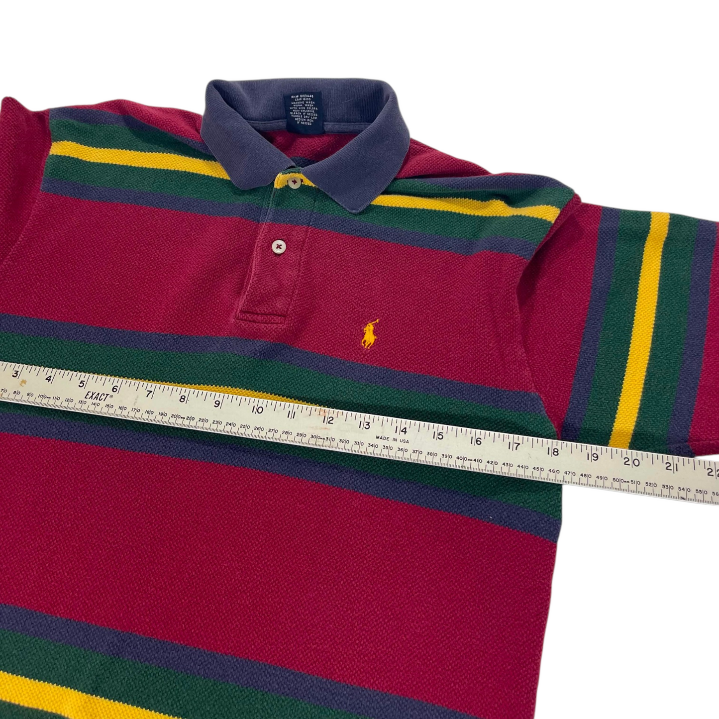 POLO RALPH LAUREN STRIPED COTTON POLO SHIRT (L)