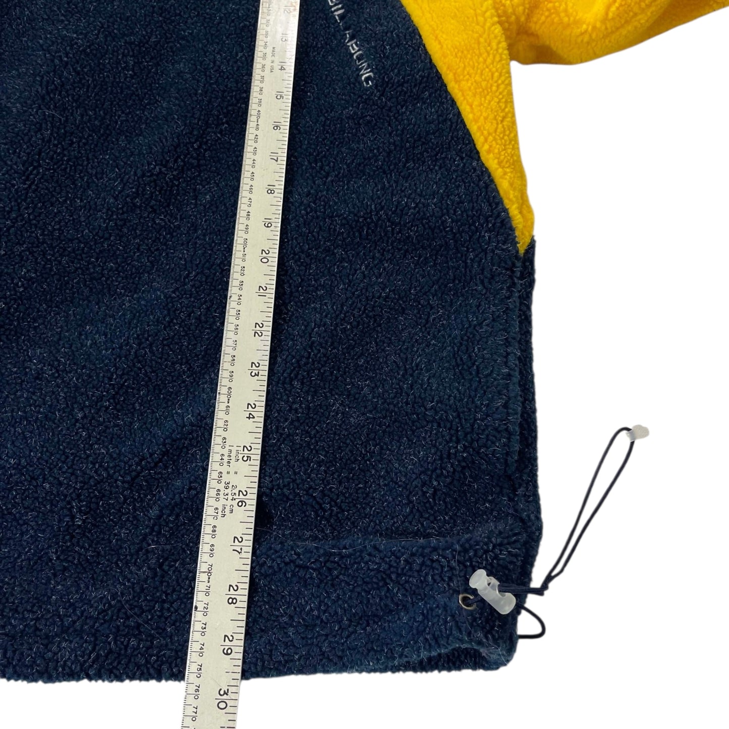 VINTAGE BILLABONG NAVY & YELLOW FLEECE JACKET (L)