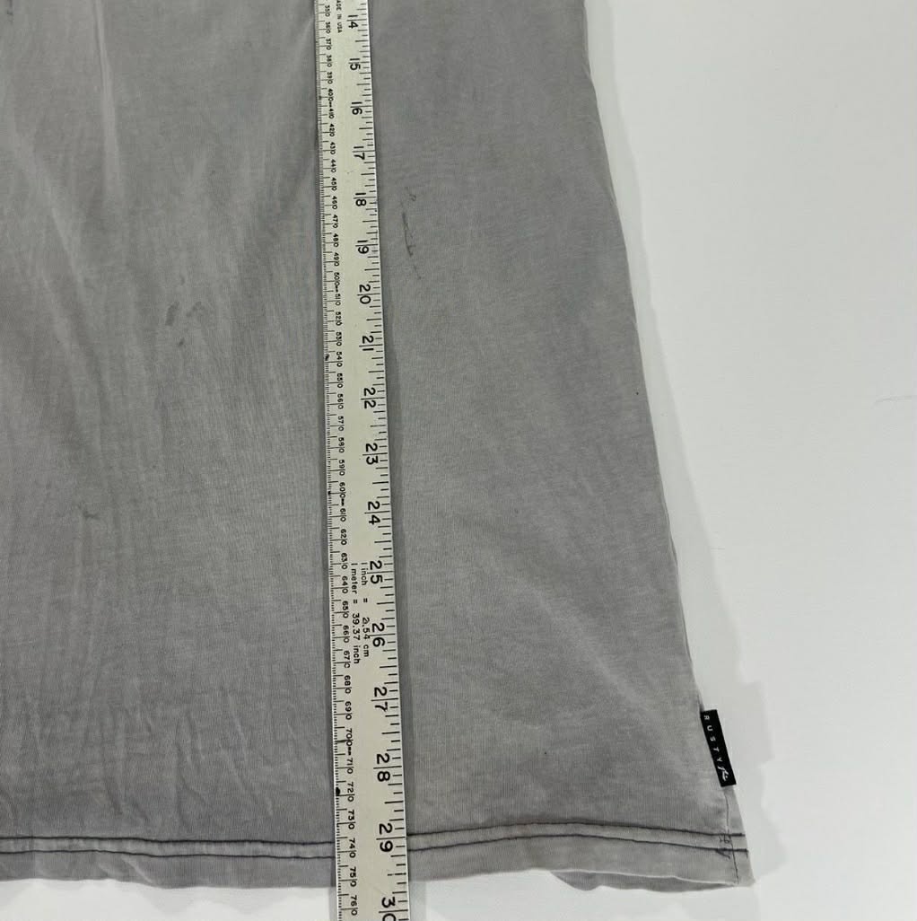 VINTAGE RUSTY GREY SURF TEE WITH BLACK GRAPHIC (M-L)