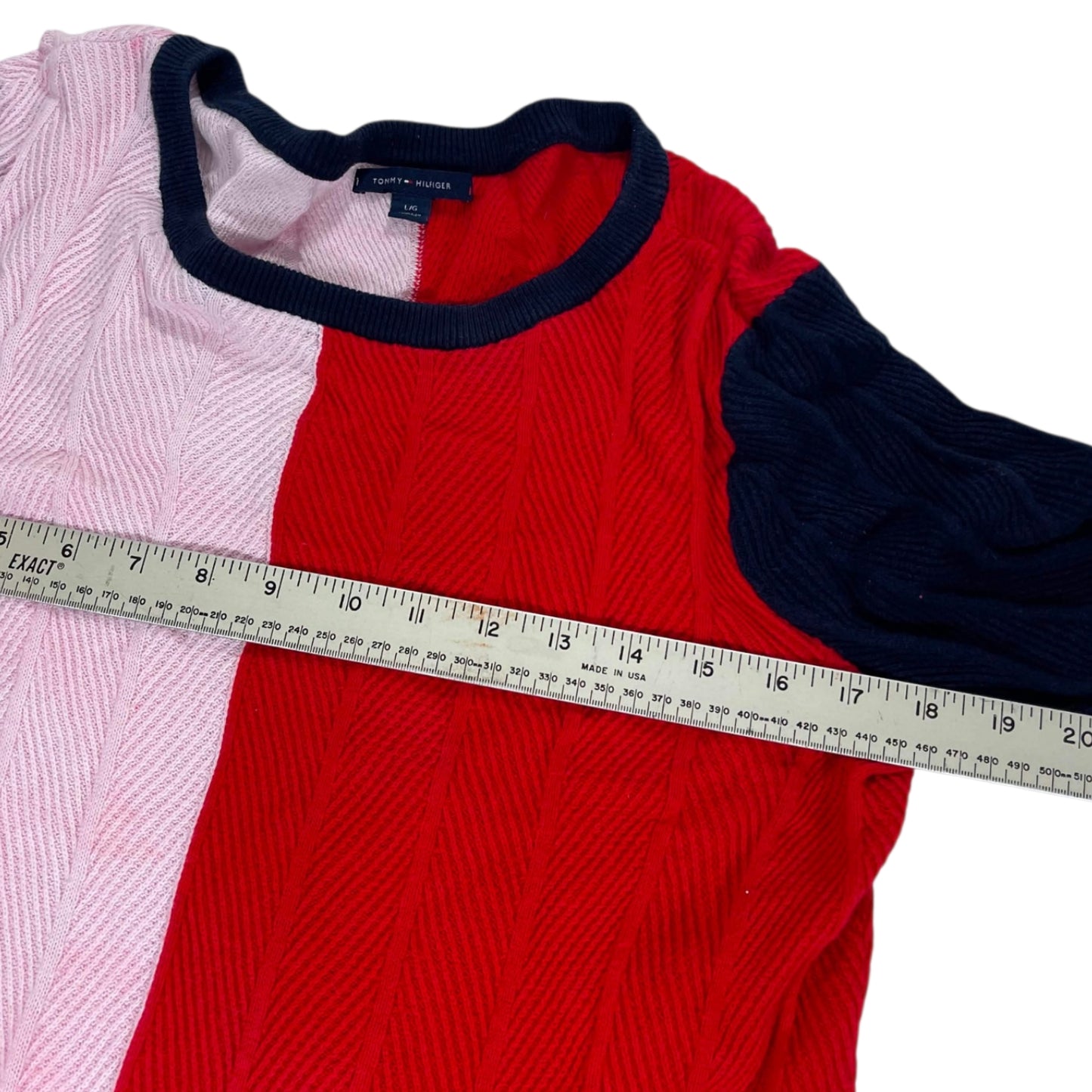 TOMMY HILFIGER RED & PINK CREWNECK (M)