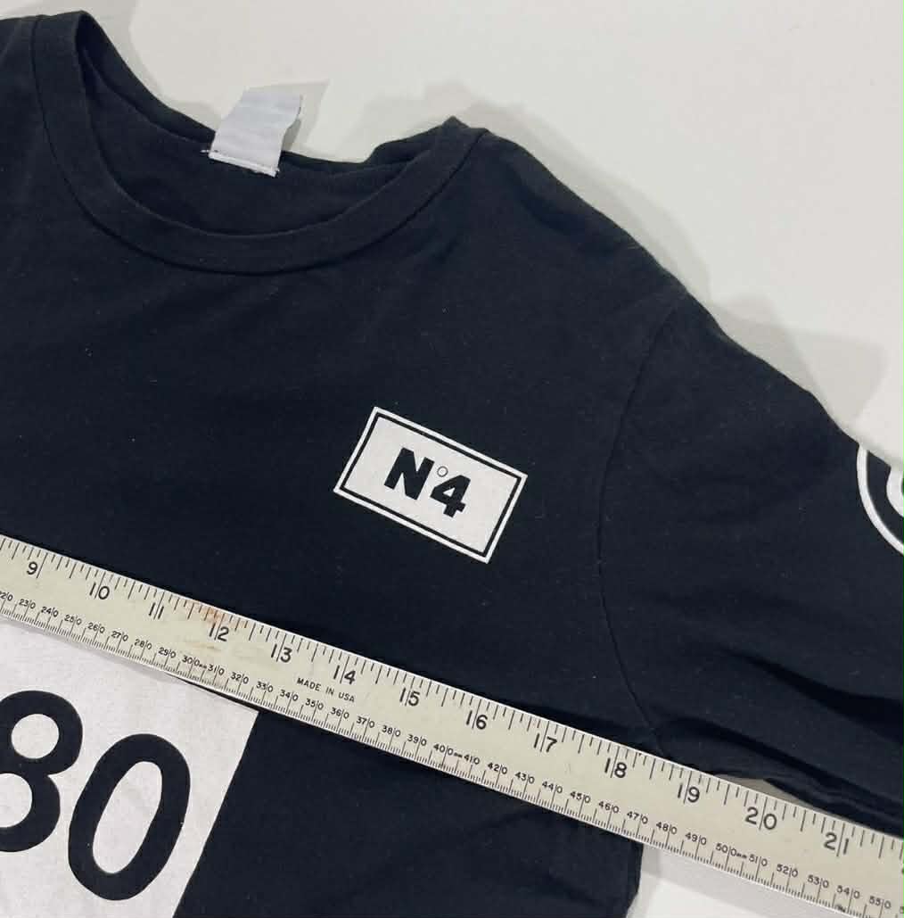 VINTAGE CROPPED STUSSY BLACK LONG SLEEVED SHIRT (M)