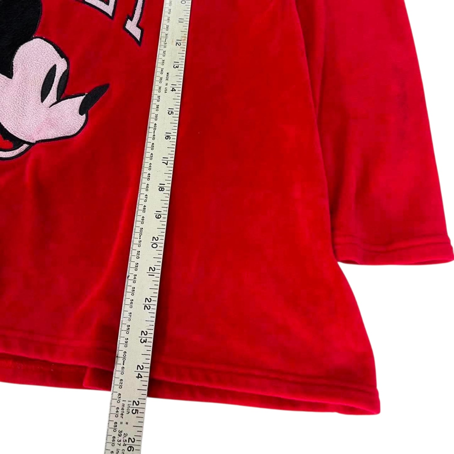 VINTAGE RED MICKEY MOUSE SWEATSHIRT FLEECE WITH EMBROIDERED (M)