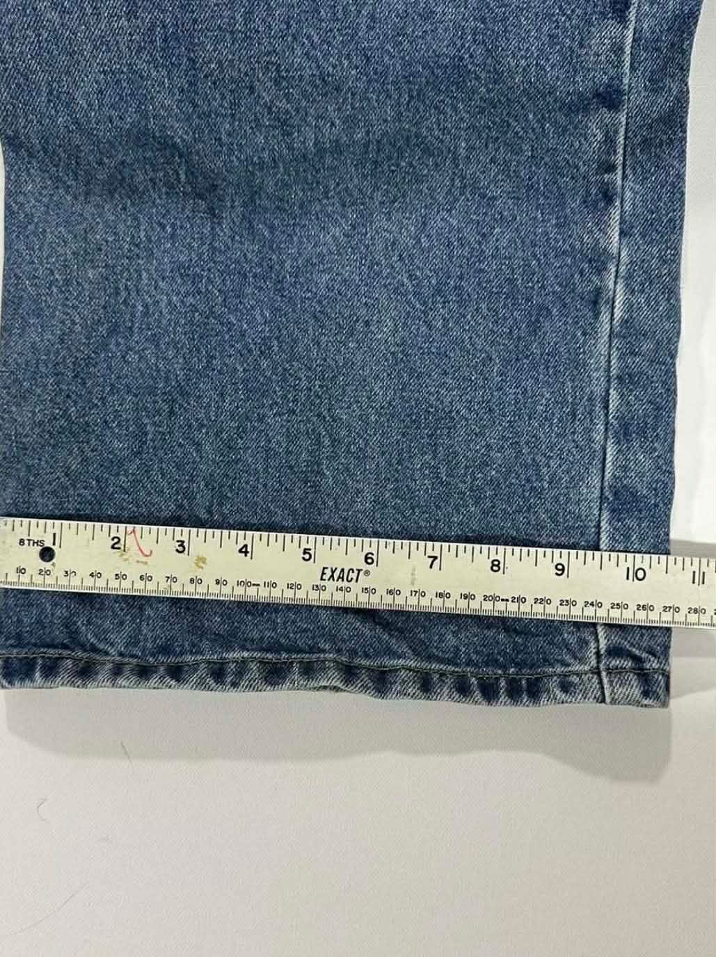 VINTAGE WIDE LEG CARHARTT BLUE DENIM JEANS (46)