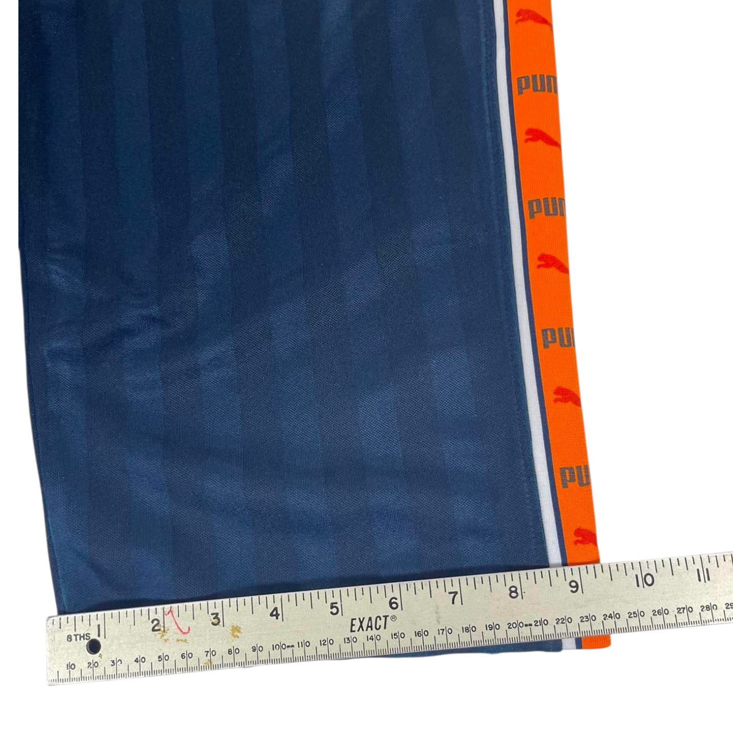VINTAGE PUMA NAVY BLUE TRACK PANTS (L)
