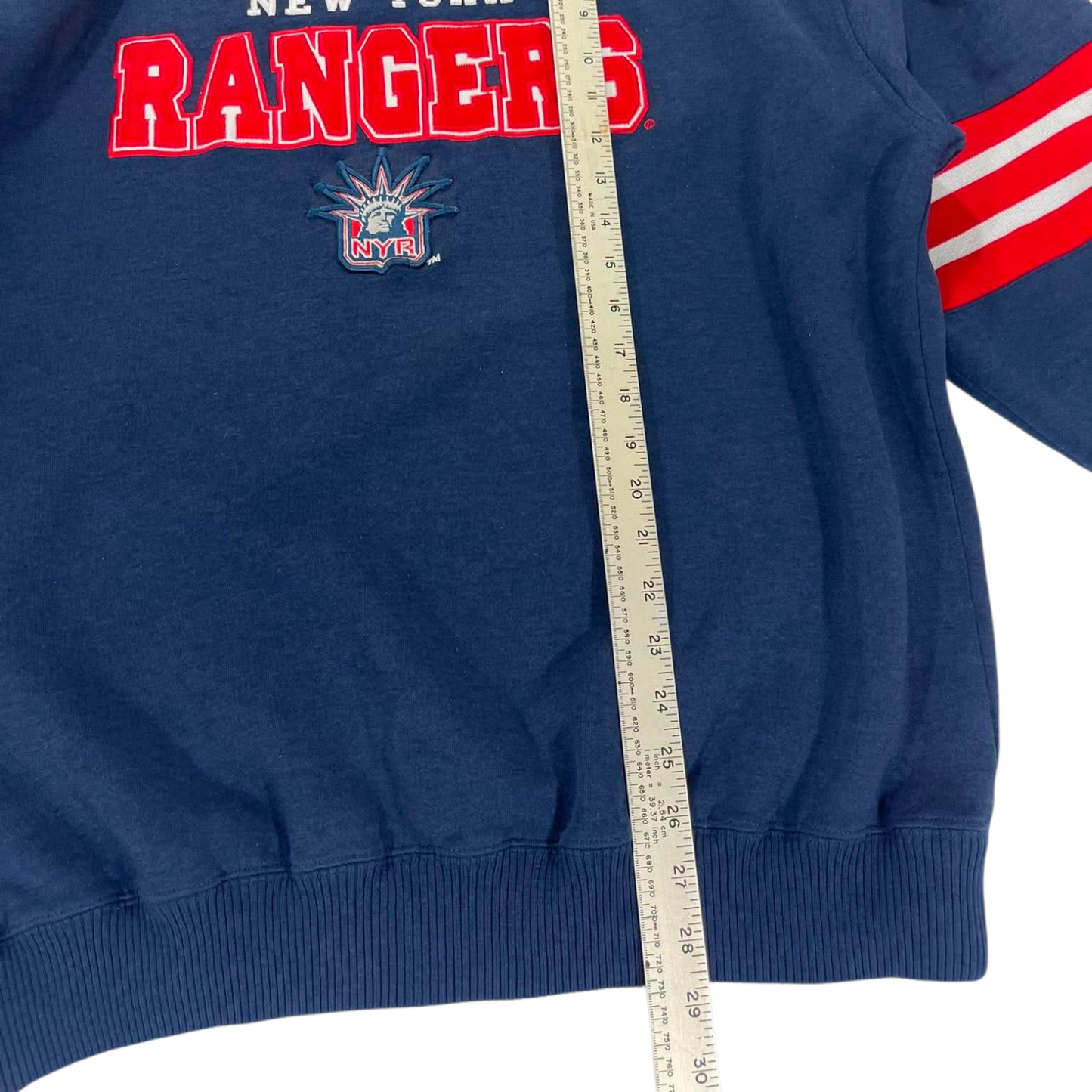 VINTAGE EMBROIDERED LEE SPORT NEW YORK RANGERS NAVY CREWNECK (XL)