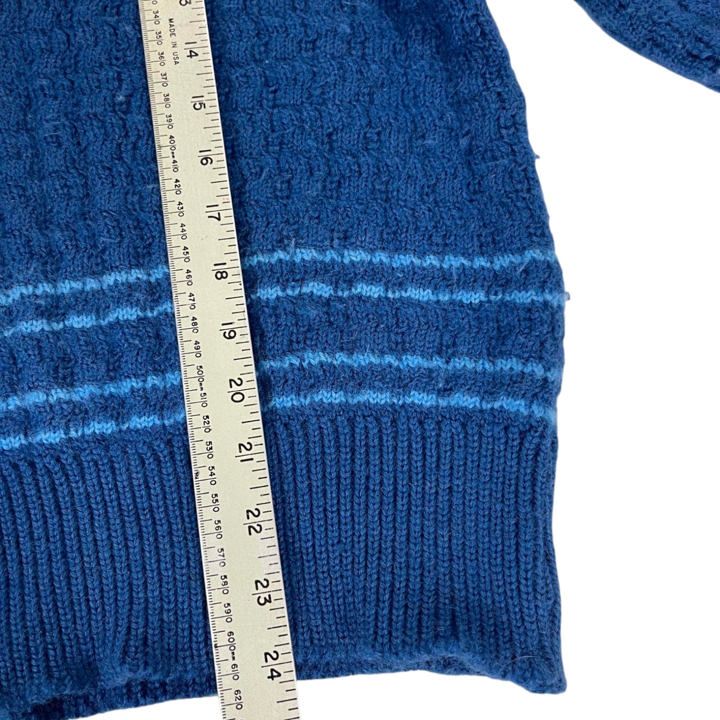 JOHN WEBSTER PURE WOOL BLUE STRIPED SWEATER (M)