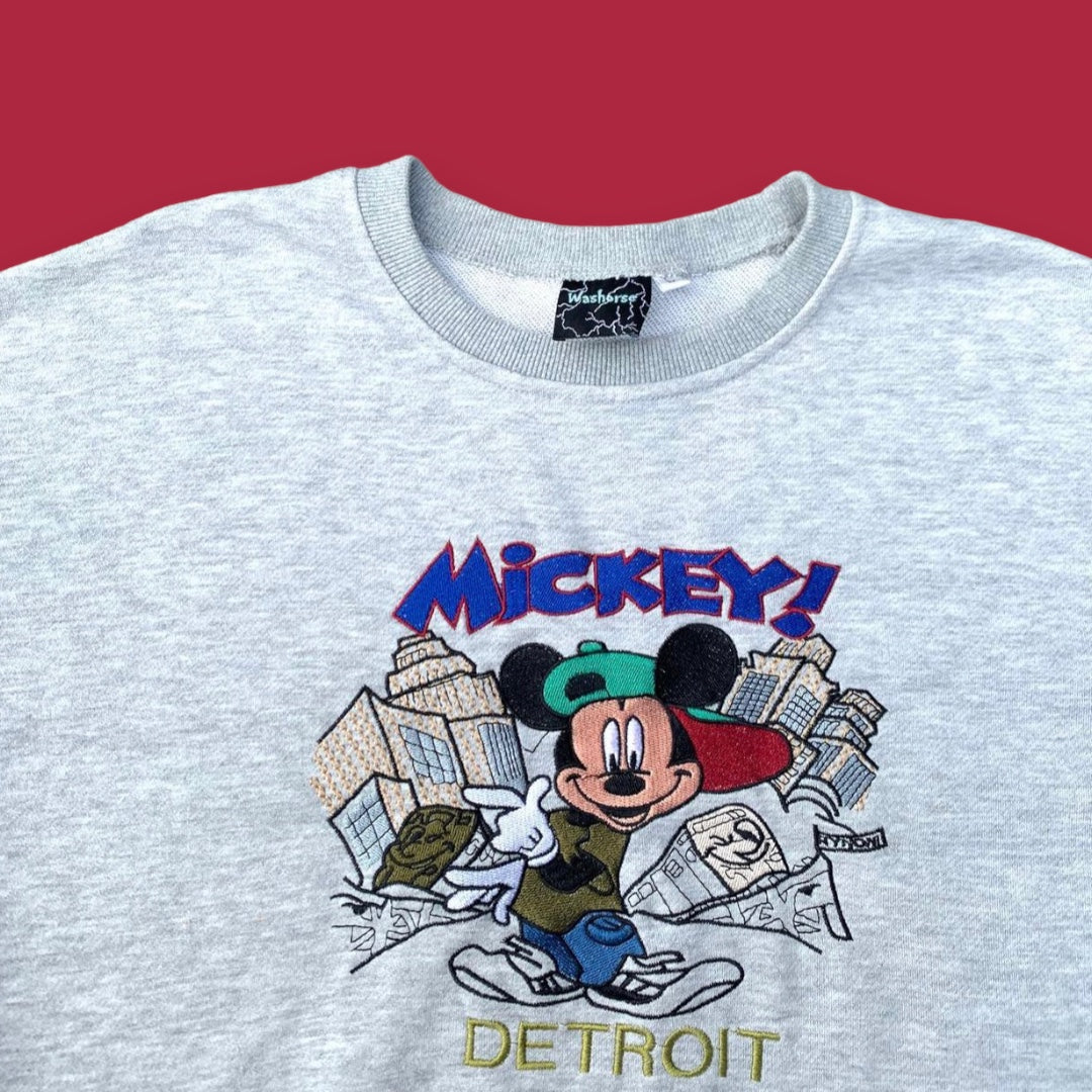 VINTAGE EMBROIDERED MICKEY CREWNECK (L)