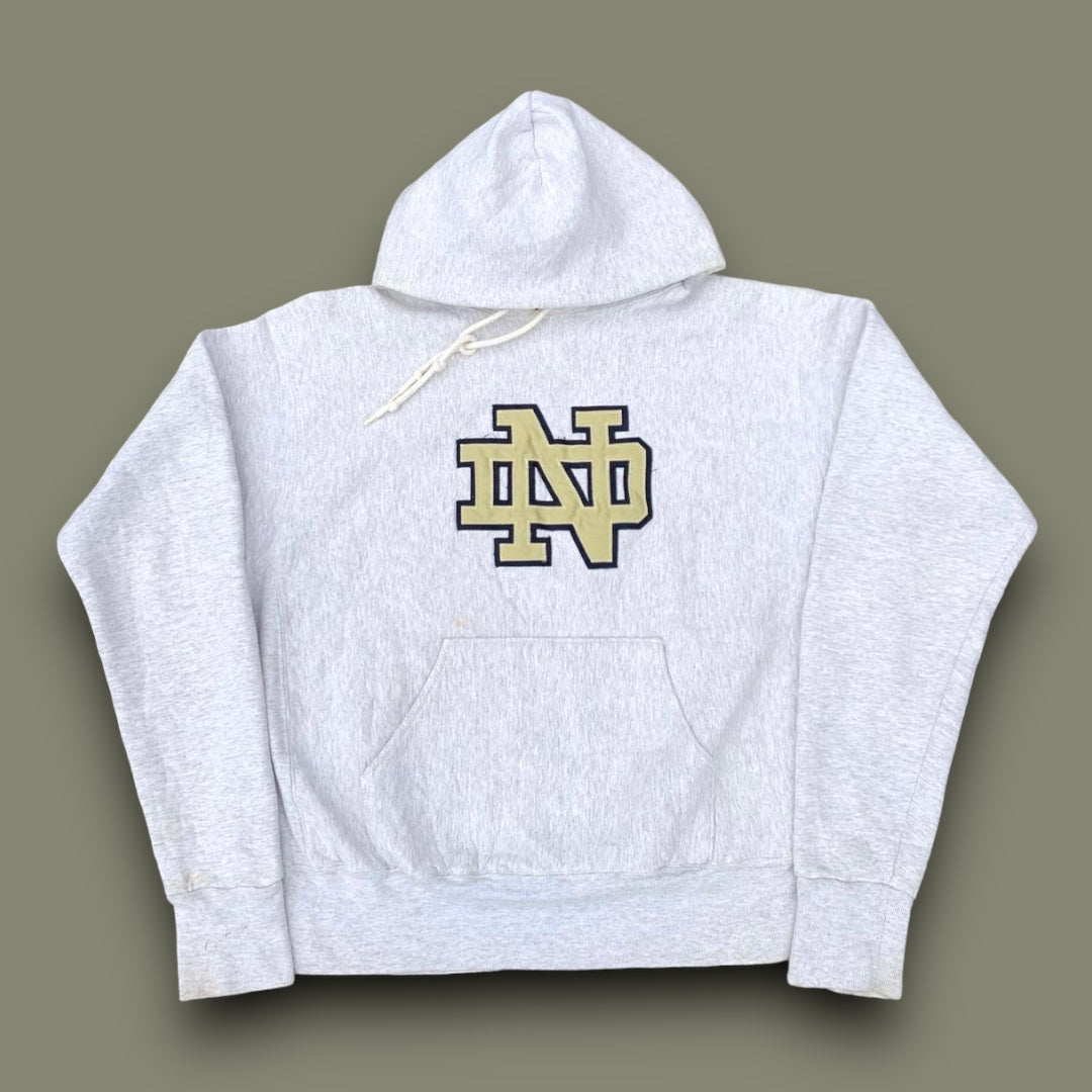 VINTAGE NOTRE DAME HOODIE EMBROIDERED (L)
