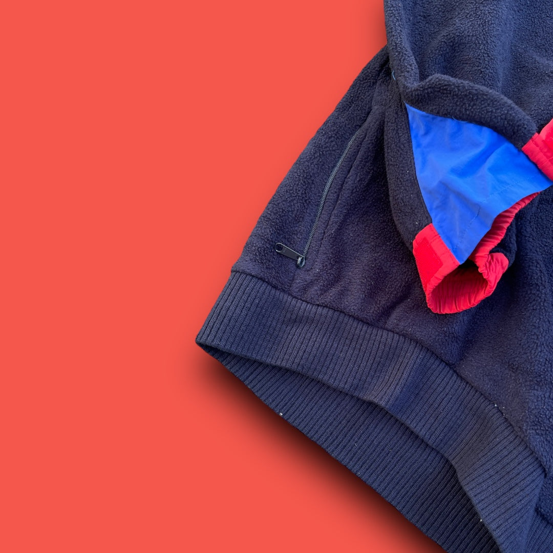 VINTAGE RALPH LAUREN QUARTERZIP FLEECE PACKABLE HOOD ( L/XL)