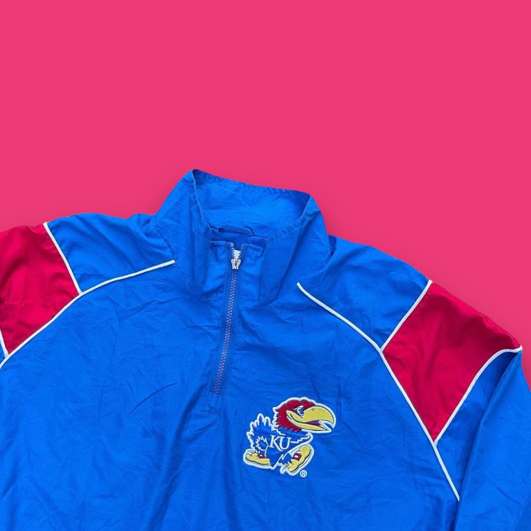 VINTAGE KANSAS JAYHAWKS QUARTERZIP WINDBREAKER (L)
