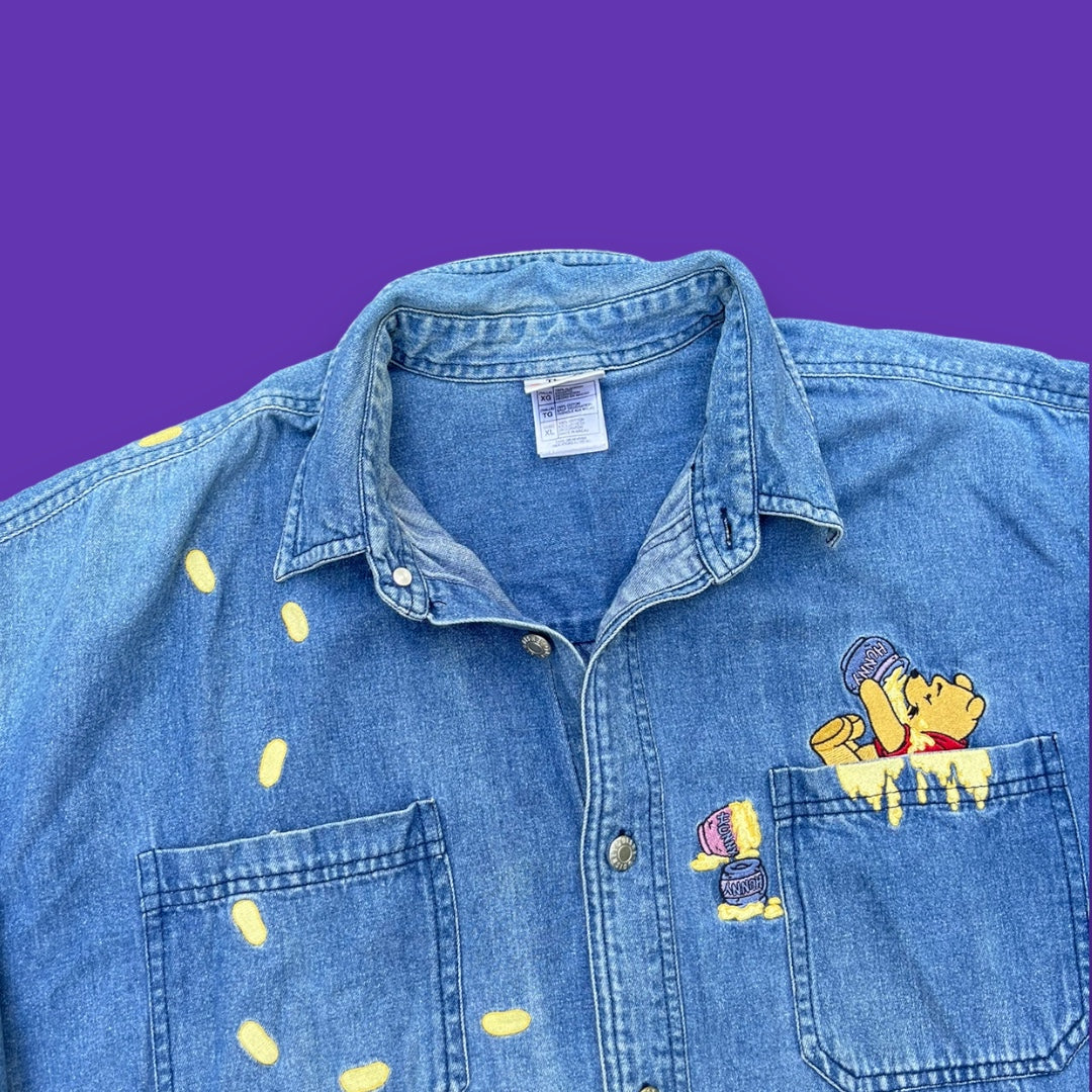 VINTAGE POOH DENIM LONG SLEEVE( L/XL)