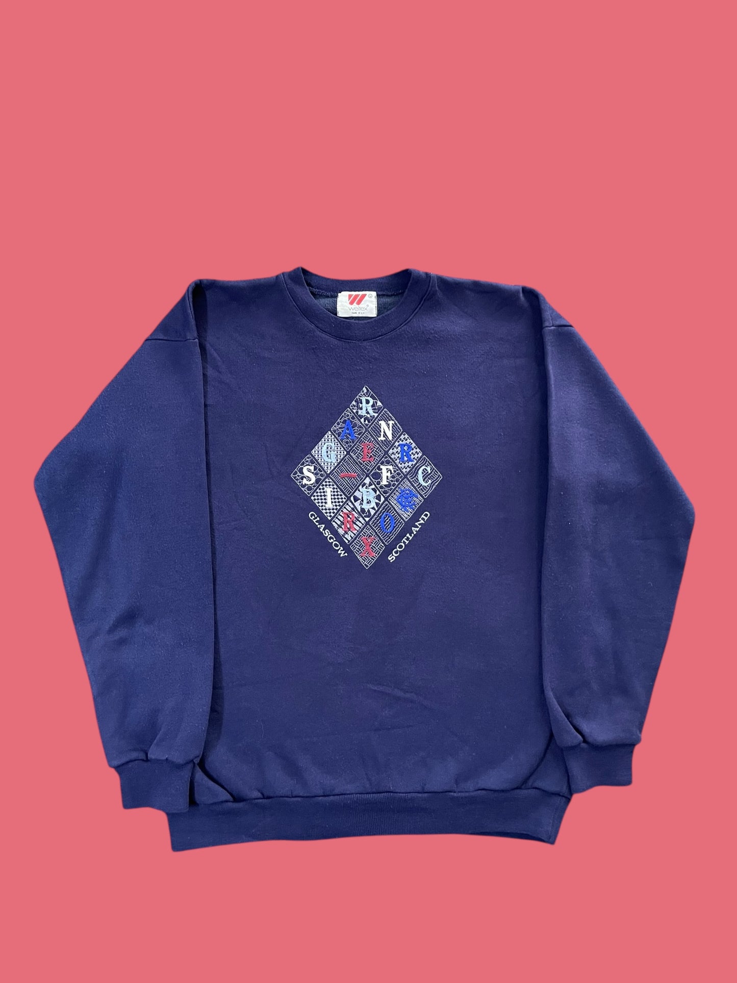VINTAGE EMBROIDERED GLASGOW SCOTLAND CREWNECK (M)