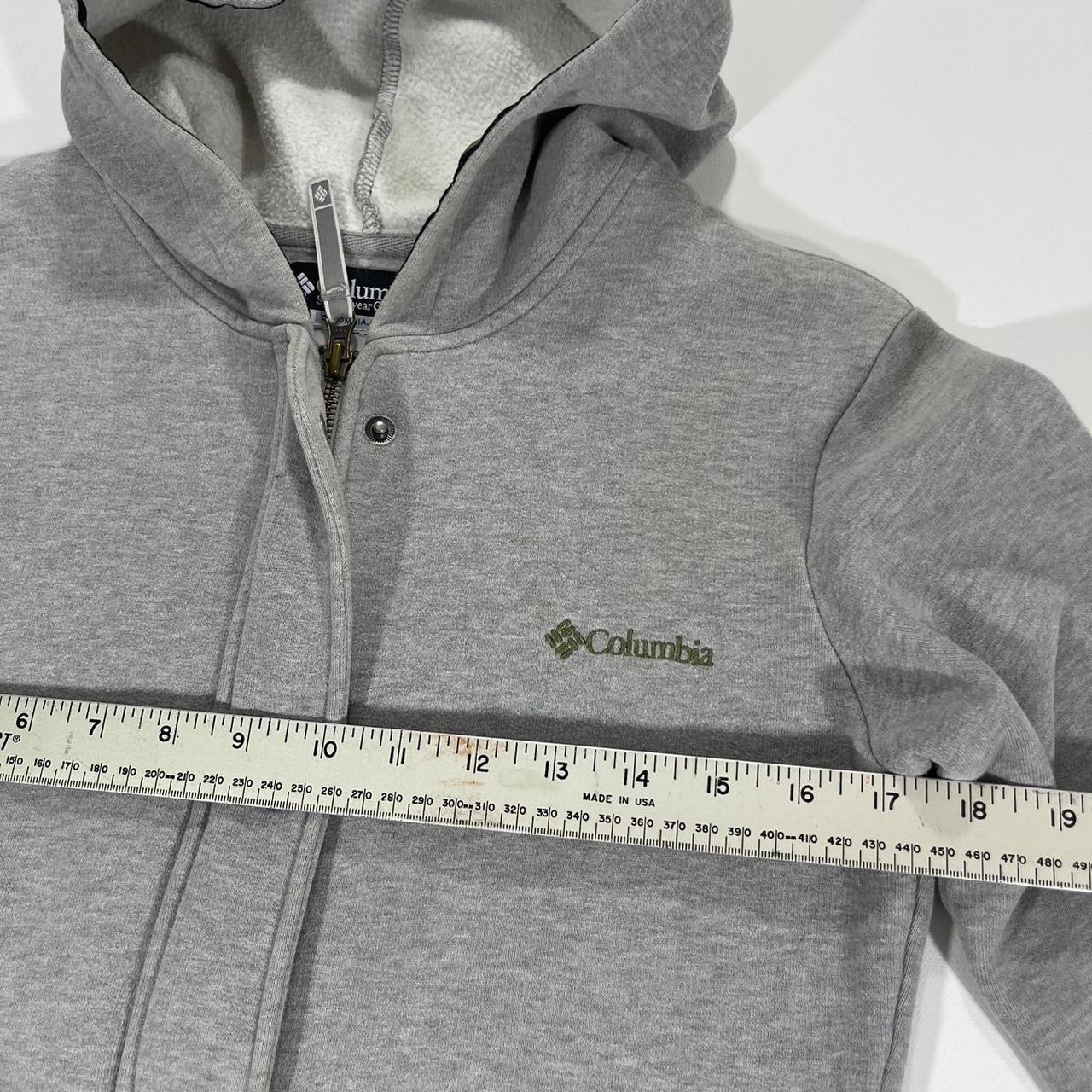 VINTAGE COLUMBIA GREY BUTTON UP HOODIE (M)