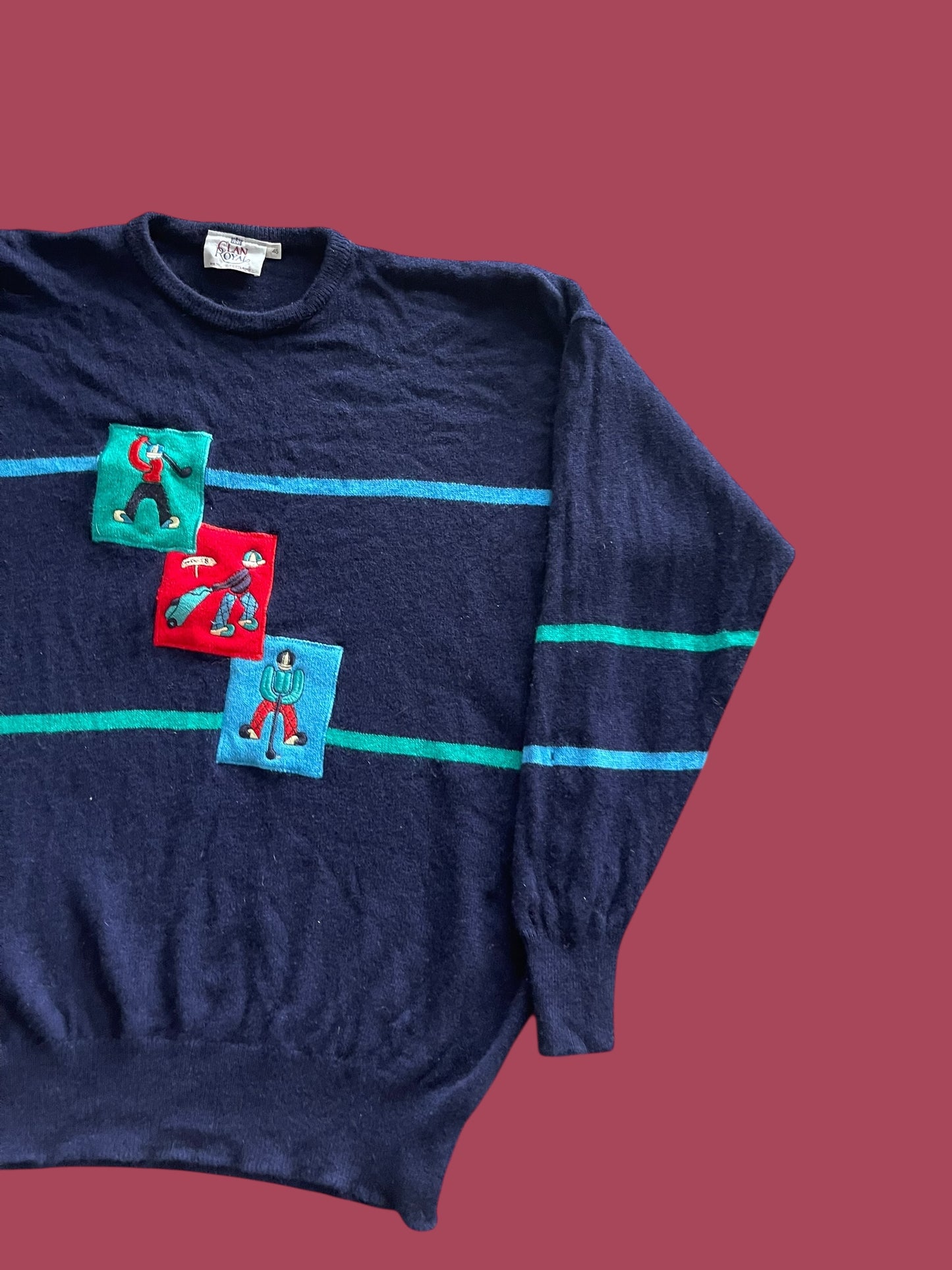 VINTAGE WOOL MADE IN SCOTLAND KNIT SWEATER (L)