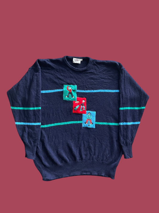 VINTAGE WOOL MADE IN SCOTLAND KNIT SWEATER (L)