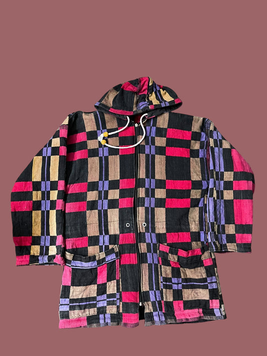 VINTAGE 90s 2 IN 1 MULTI COLOUR JACKET (M/L)