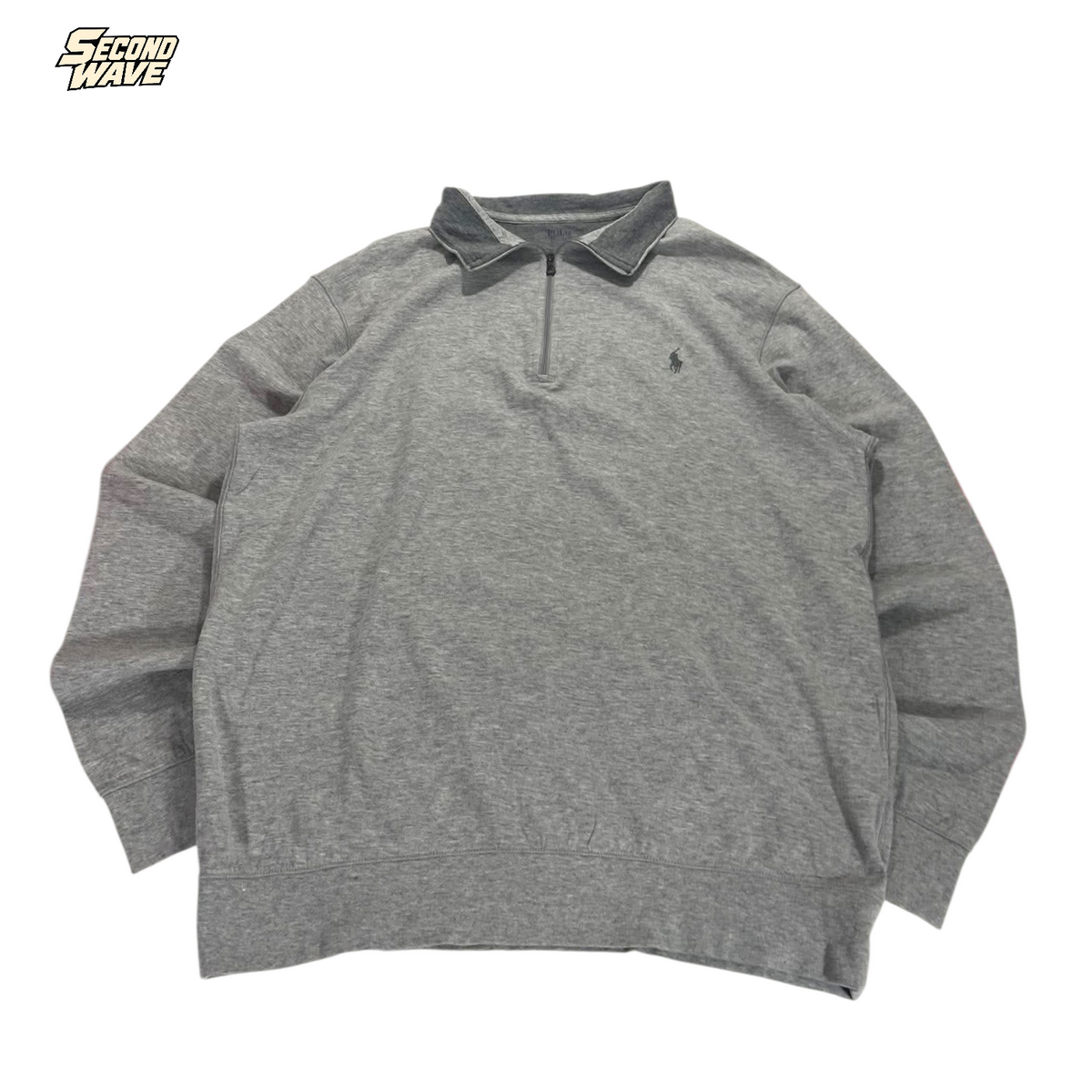 POLO RALPH LAUREN GRAY QUARTER ZIP (L - XL)