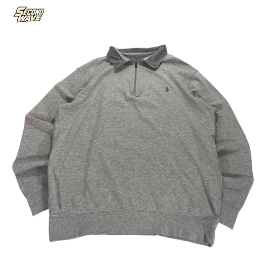 POLO RALPH LAUREN GRAY QUARTER ZIP (L - XL)