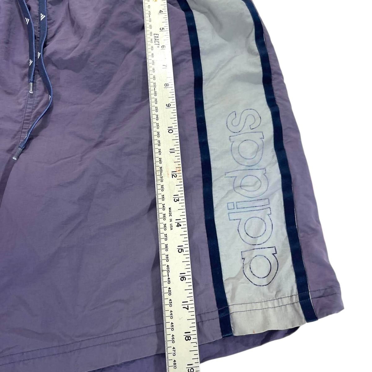 VINTAGE ADIDAS PURPLE & GRAY SHORTS (L)