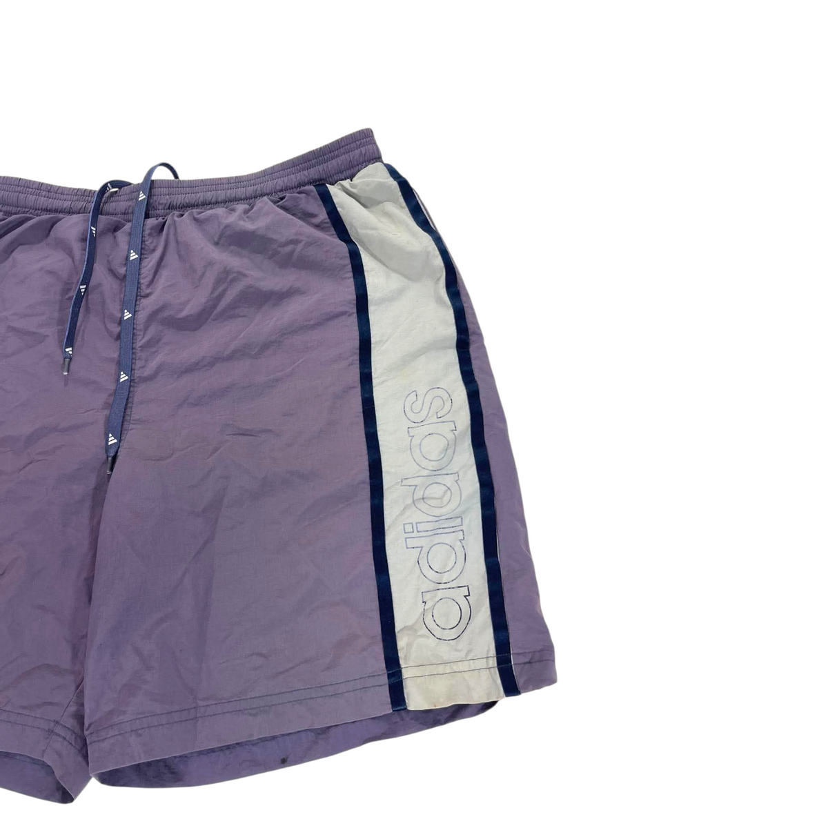 VINTAGE ADIDAS PURPLE & GRAY SHORTS (L)