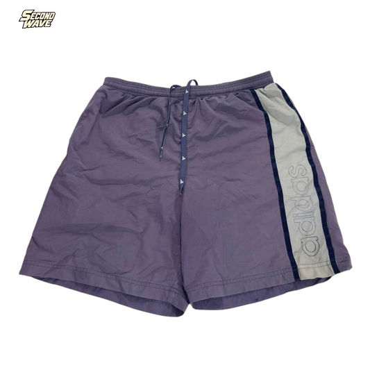 VINTAGE ADIDAS PURPLE & GRAY SHORTS (L)