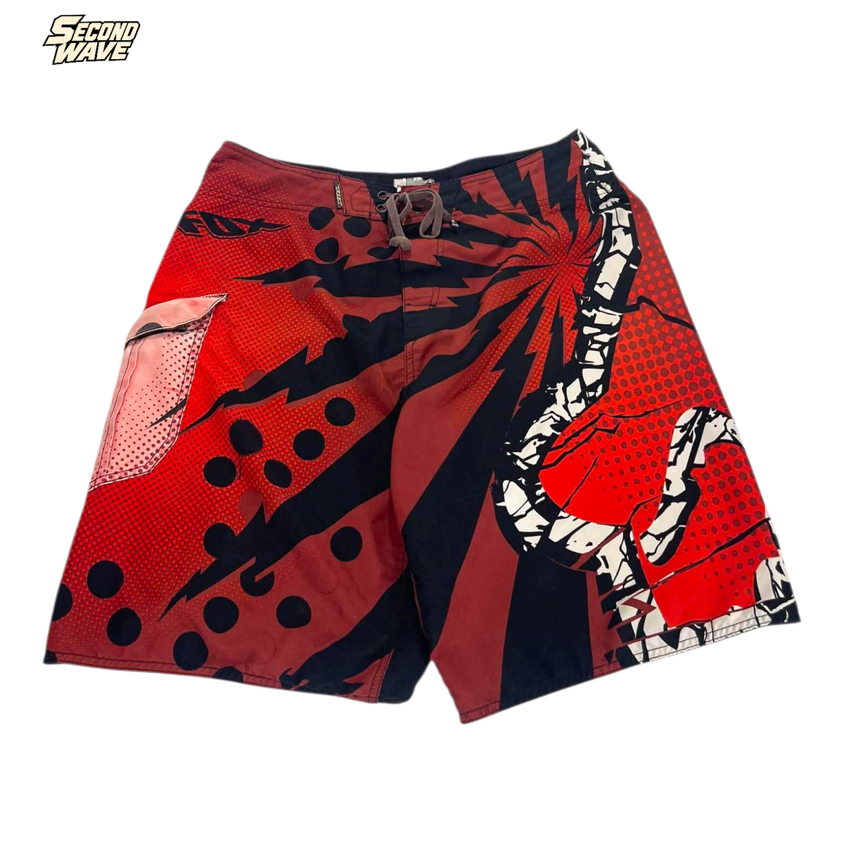 Y2K FOX RACING BOARD SHORTS (BEST FIT 34)