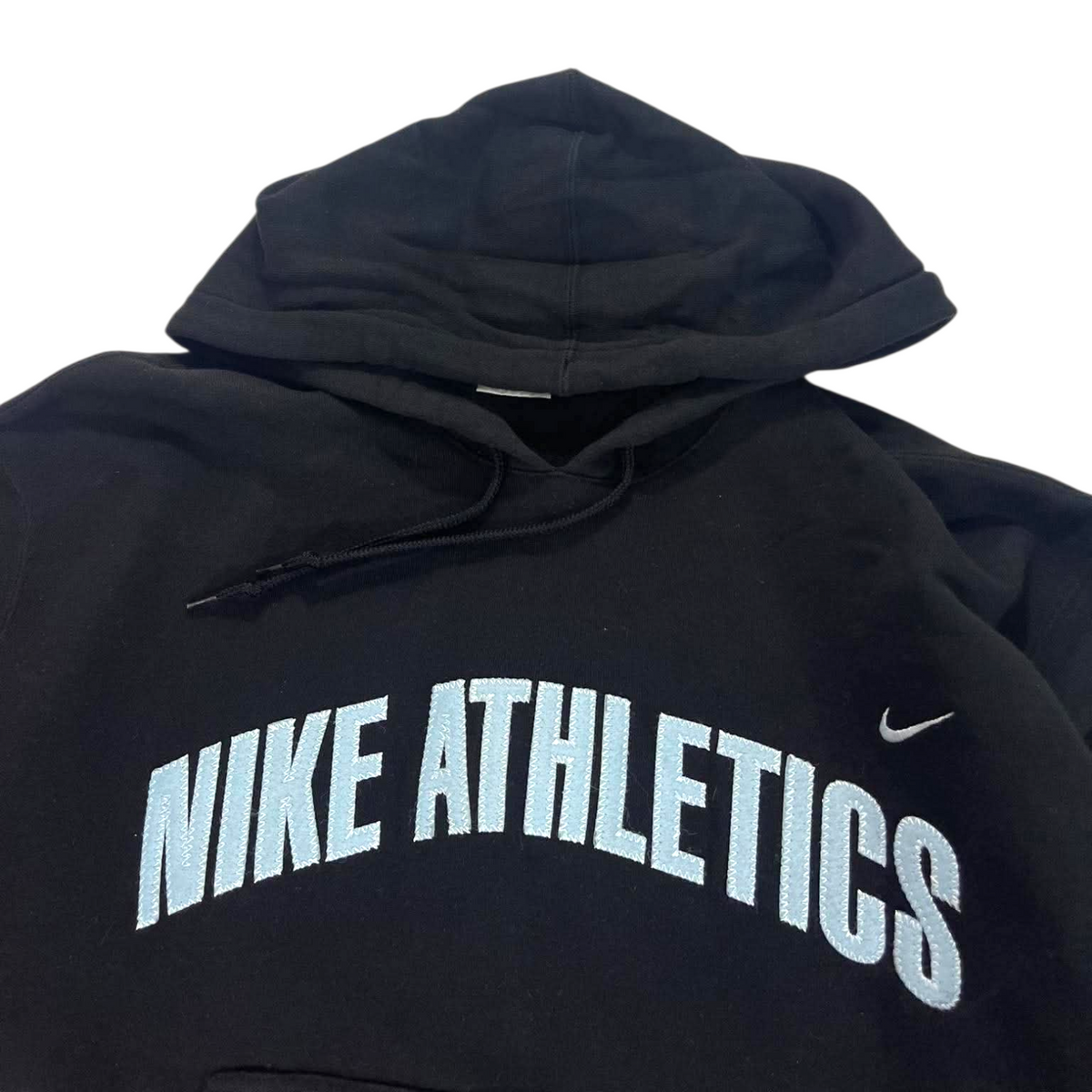 VINTAGE NIKE SPELLOUT BLACK HOODIE (M)