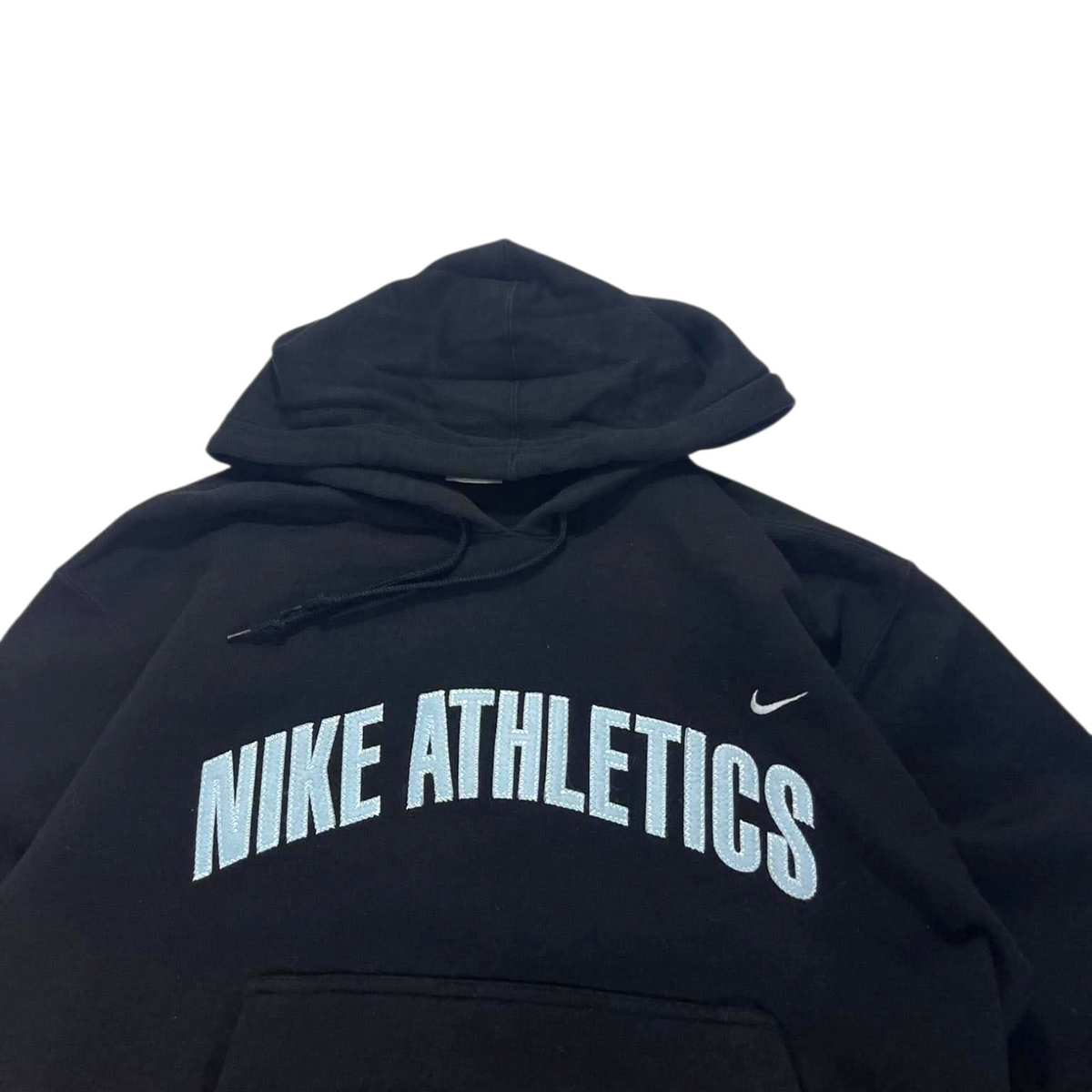 VINTAGE NIKE SPELLOUT BLACK HOODIE (M)