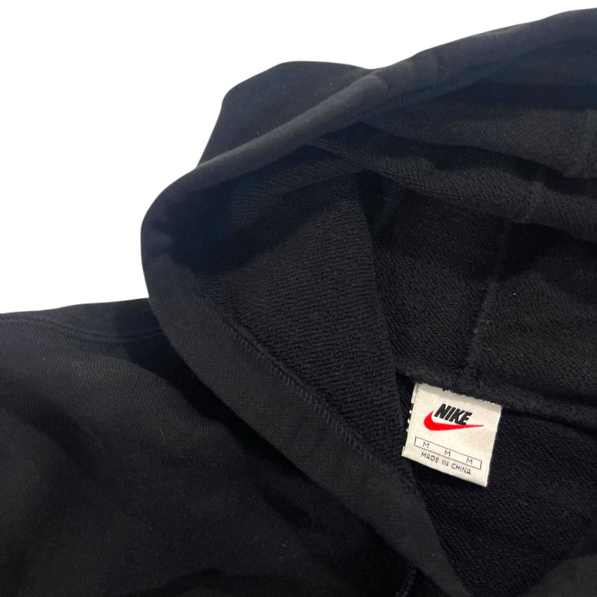 VINTAGE NIKE SPELLOUT BLACK HOODIE (M)