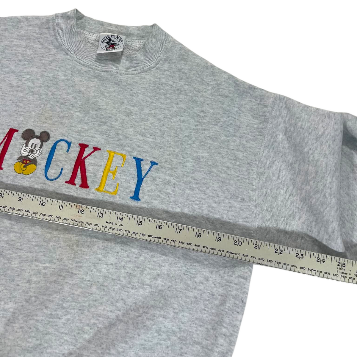 DISNEY MICKEY MOUSE GRAY CREWNECK (M - L)