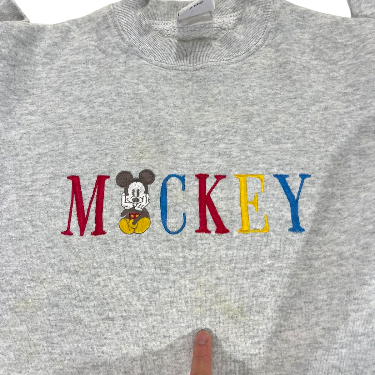 DISNEY MICKEY MOUSE GRAY CREWNECK (M - L)