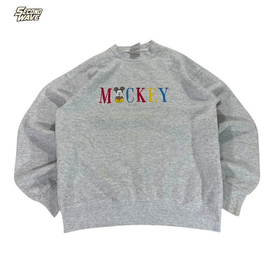 DISNEY MICKEY MOUSE GRAY CREWNECK (M - L)