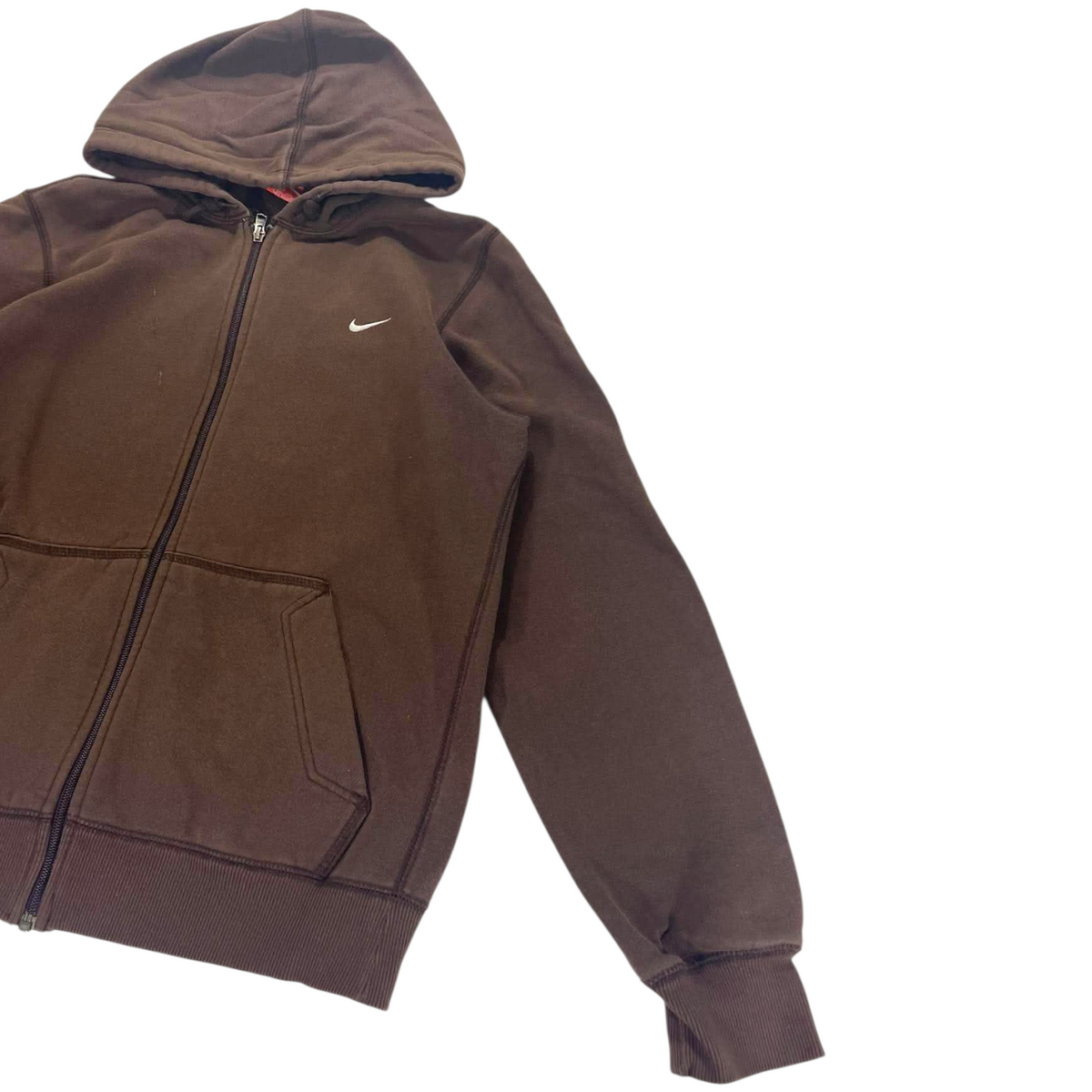 NIKE BROWN ZIP UP HOODIE (S)