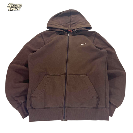 NIKE BROWN ZIP UP HOODIE (S)