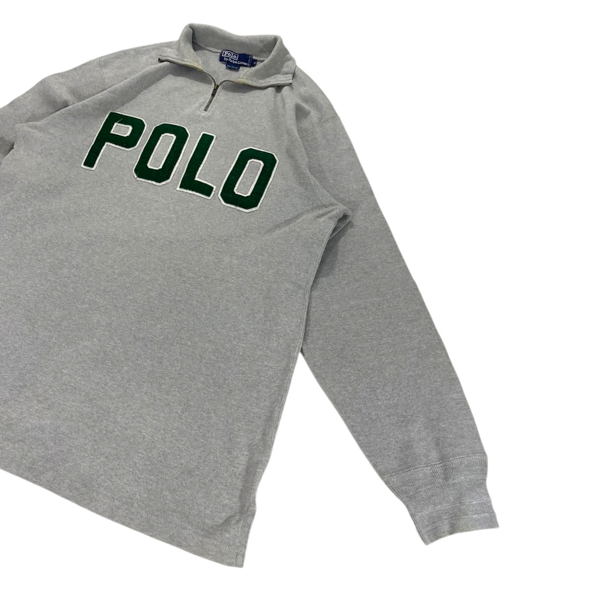 POLO RALPH LAUREN GRAY QUARTER ZIP (BEST FIT M)