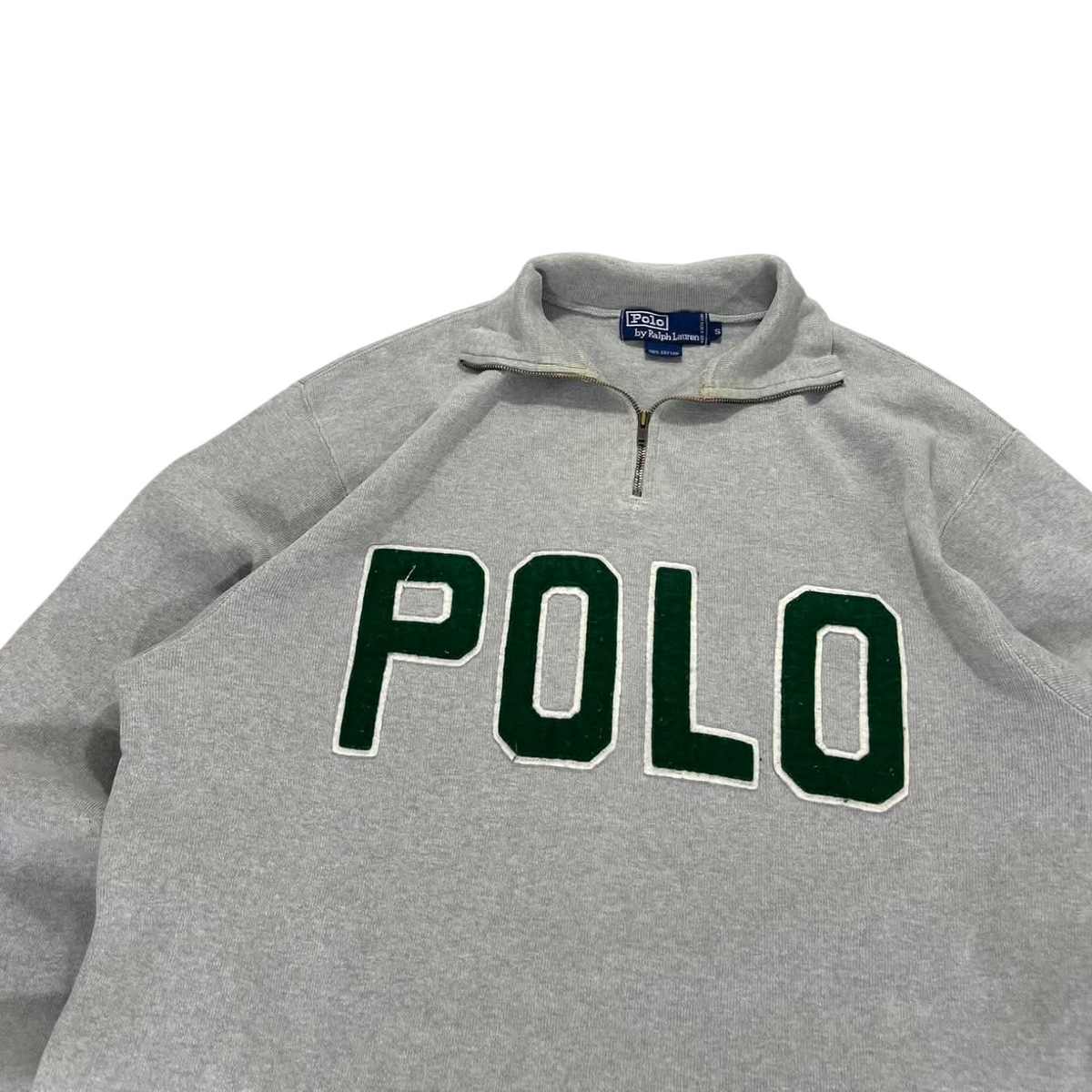 POLO RALPH LAUREN GRAY QUARTER ZIP (BEST FIT M)