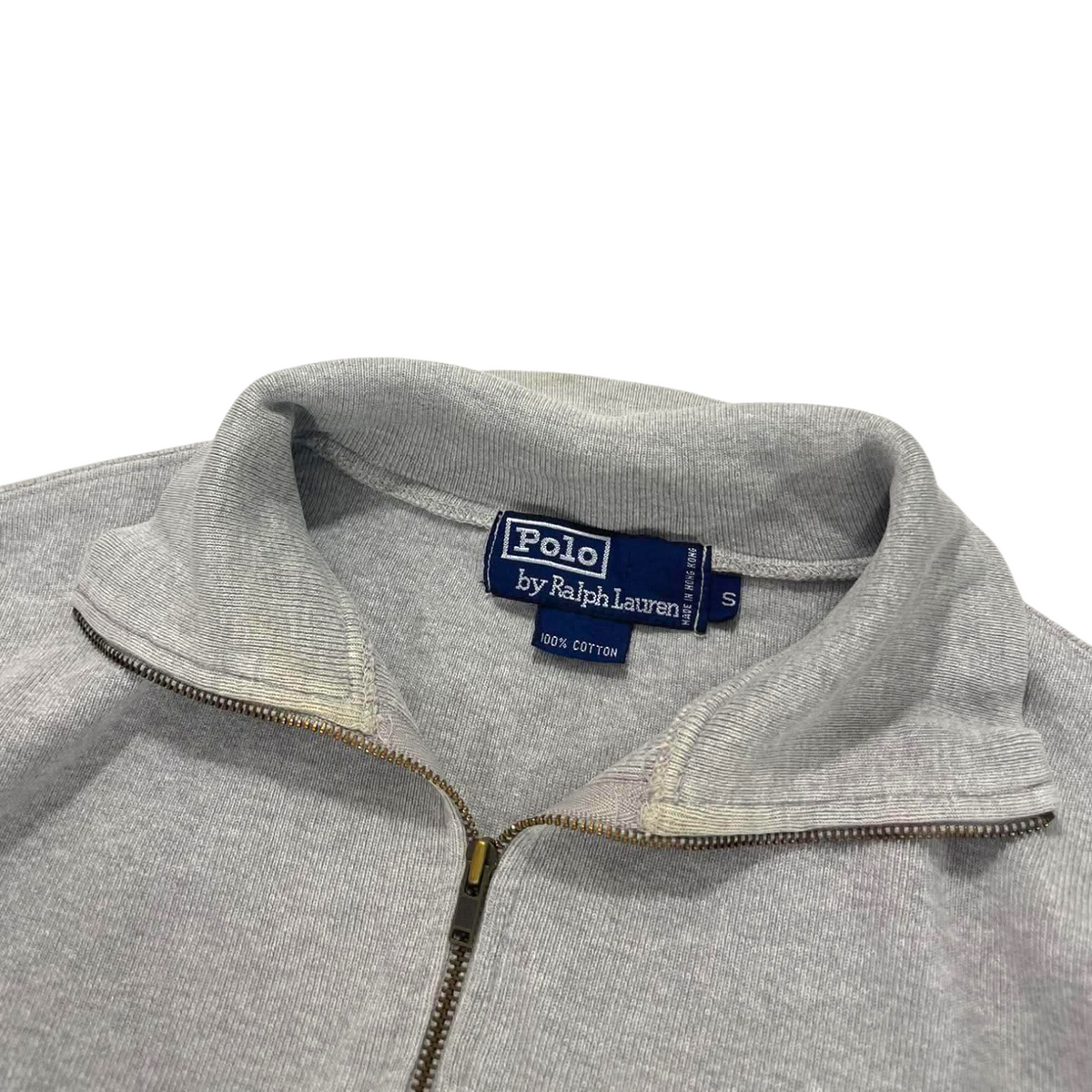 POLO RALPH LAUREN GRAY QUARTER ZIP (BEST FIT M)