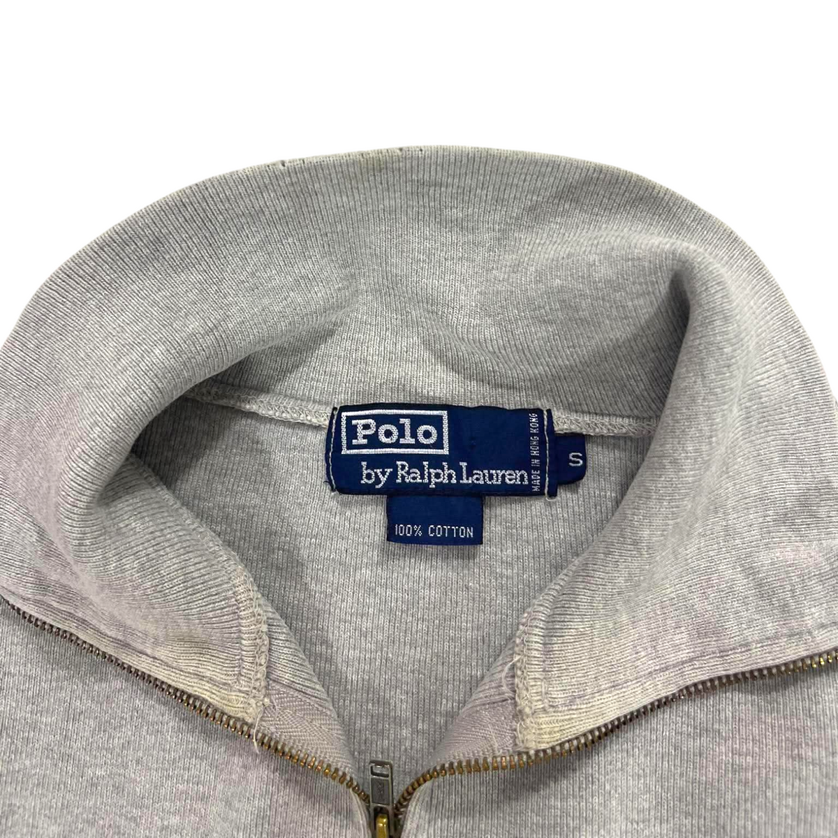 POLO RALPH LAUREN GRAY QUARTER ZIP (BEST FIT M)