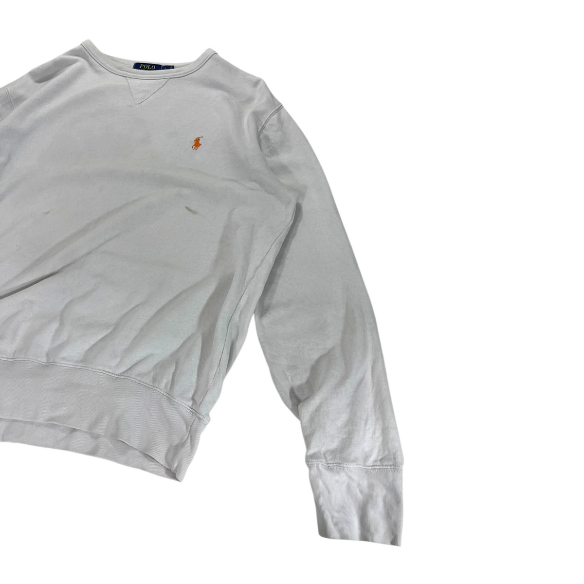 POLO RALPH LAUREN WHITE CREWNECK (M - L)