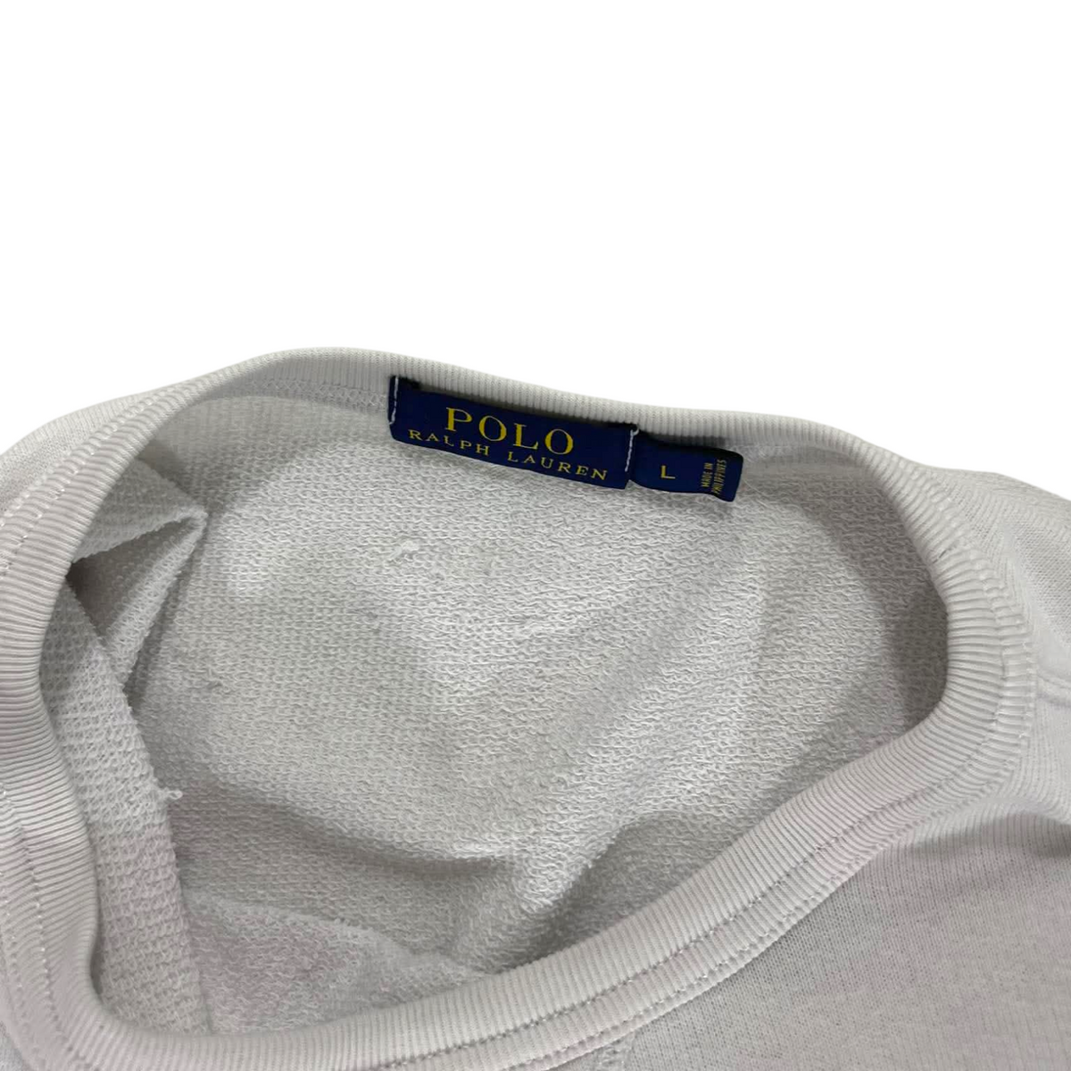 POLO RALPH LAUREN WHITE CREWNECK (M - L)