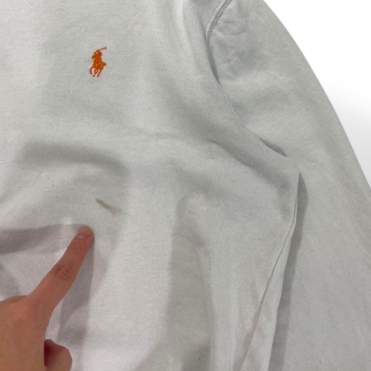 POLO RALPH LAUREN WHITE CREWNECK (M - L)