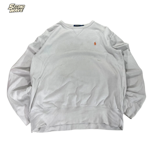 POLO RALPH LAUREN WHITE CREWNECK (M - L)