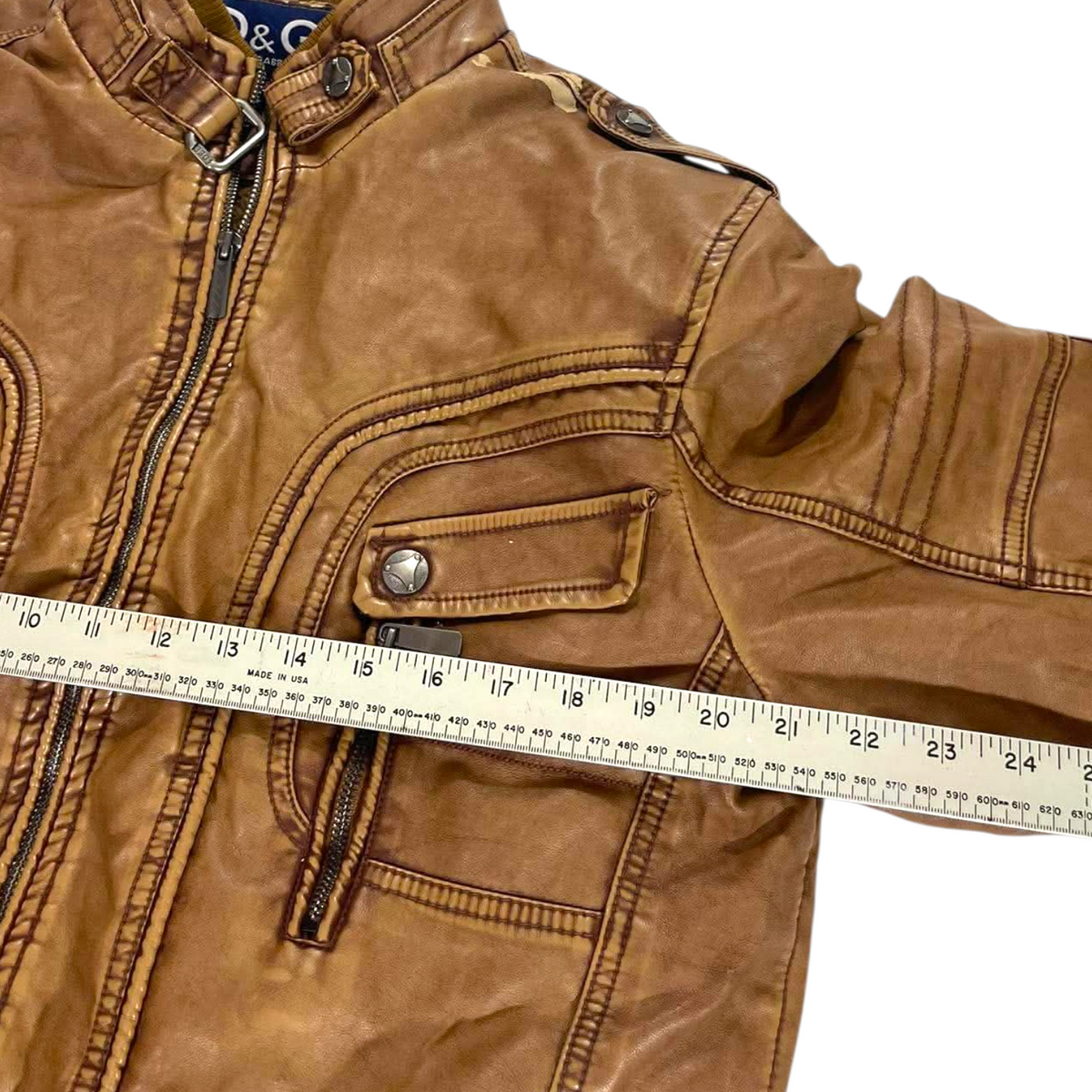 D&G BROWN LEATHER JACKET (XXL)