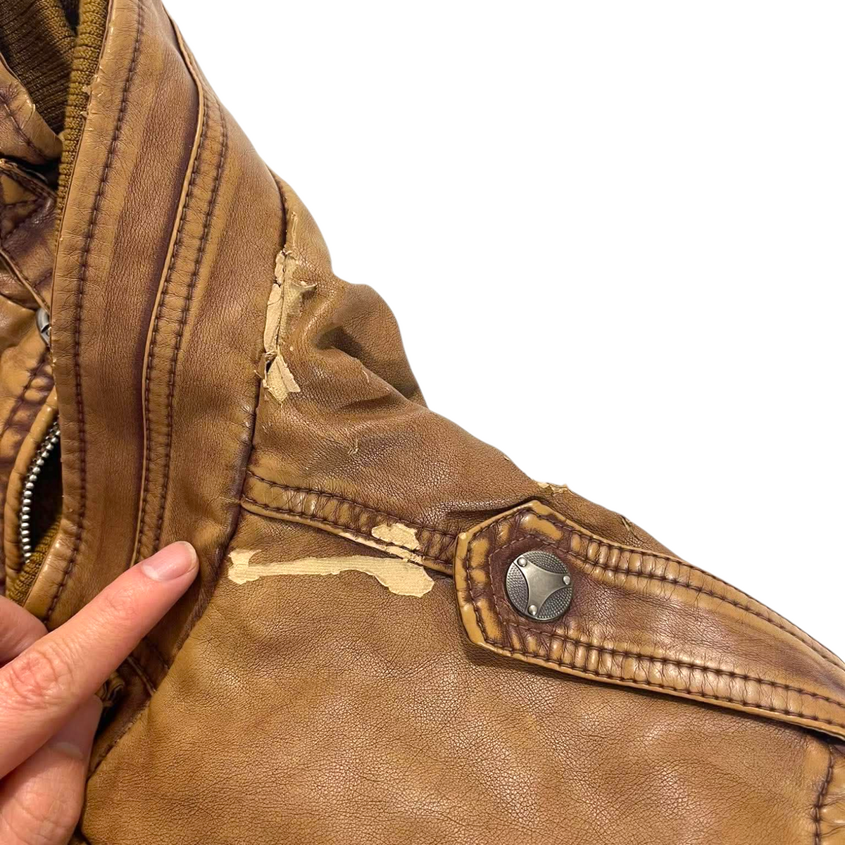 D&G BROWN LEATHER JACKET (XXL)