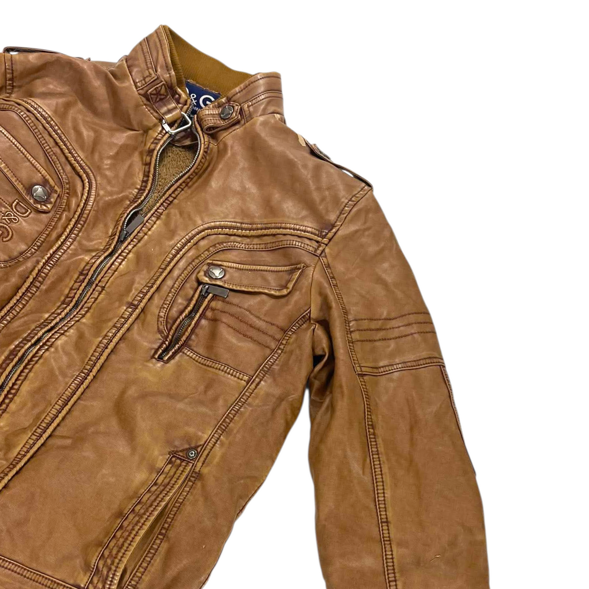 D&G BROWN LEATHER JACKET (XXL)